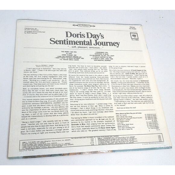 Doris Days Sentimental Journey Stereo Vinyl LP Columbia CS 9160 Sealed - Picture 6 of 6